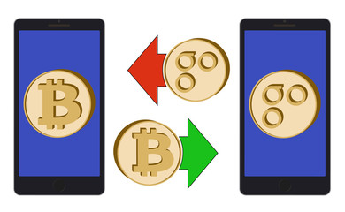 exchange between bitcoin and omisego in the phone