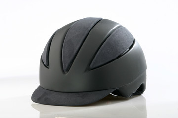 Black helmet on white background.