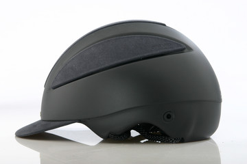 Black helmet on white background.