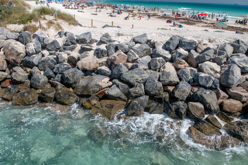 Rocks on a beautiful tropical beach