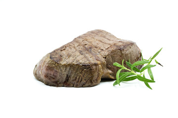 Steak filet Rind Rindfleisch isoliert freigestellt auf weißen Hintergrund, Freisteller