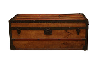vintage wooden pirate chest