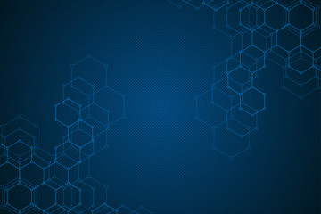 Hexagon background design. Geometric abstract background with molecular structure.