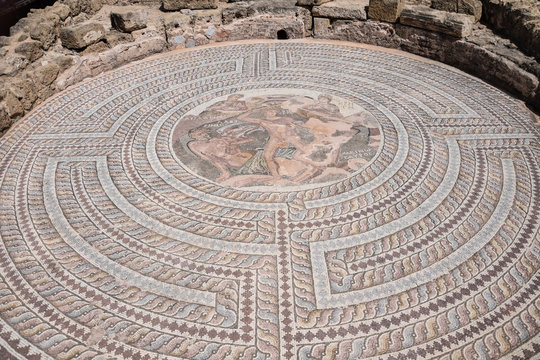 An acnient greek mosaic floor in Paphos