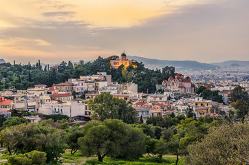 The National Observatory of Athens city, Greece at the top of the Nymphs' Hill in Thission. Photo...