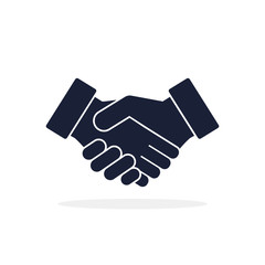Business handshake icon. Vector contract agreement flat isolated symbol