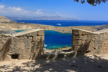 Fototapeta premium On a holiday trip to Lindos Rhodes Greece