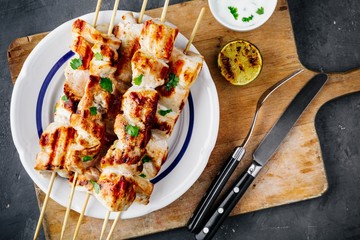 Grilled Cilantro Chicken Skewers