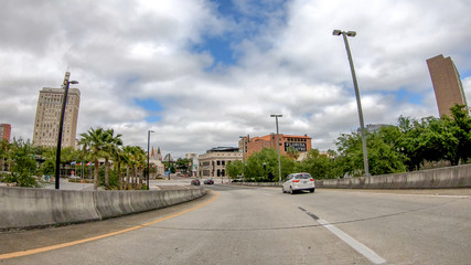 JACKSONVILLE, FL - APRIL 8, 2018: City streets on a spring day. The city is a major attraction in Florida