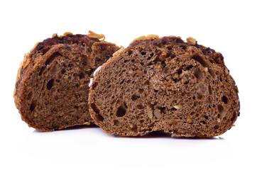 Fresh whole grain bread  on white background