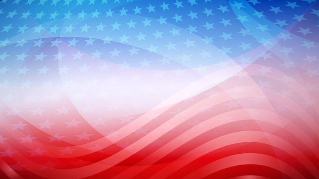 Independence day abstract background with elements of the american flag in red and blue colors