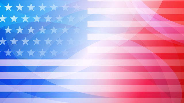 Independence day abstract background with elements of the american flag in red and blue colors