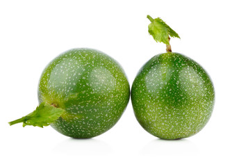 Passion fruit raw isolated on white background.