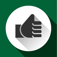 Thumbs up, white round buttons