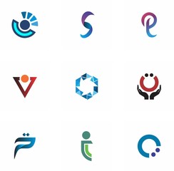logo set design for icon, website, element, and company