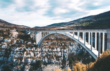Amazing bridge de Chauliere in Gorges du Verdon, France.