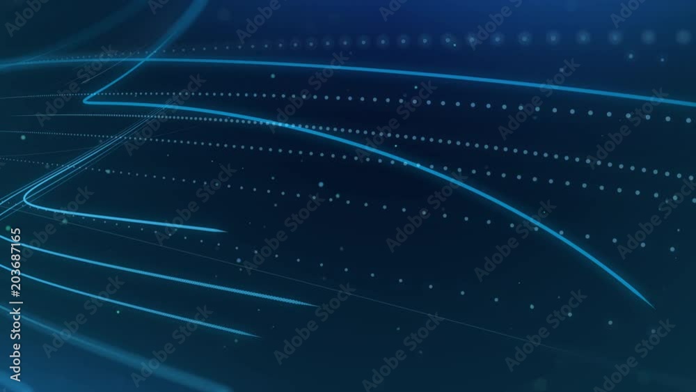 Leinwandbilder Abstract line background animation with particle shiny glitter effect