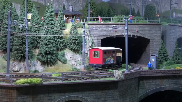 Close Up Of A Train Diorama