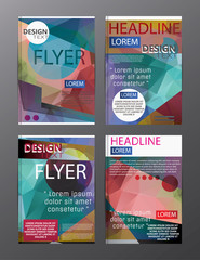 Set Flyer Design Abstract Polygonal. Business Template for Flyer, Banner,