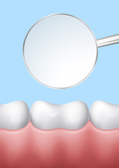 Teeth and Dentist Mirror