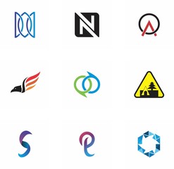 logo set design for element, geometric, website, and identity
