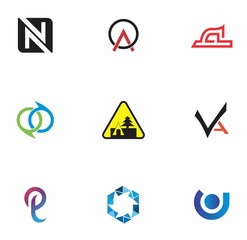 logo set design for element, geometric, website, and identity
