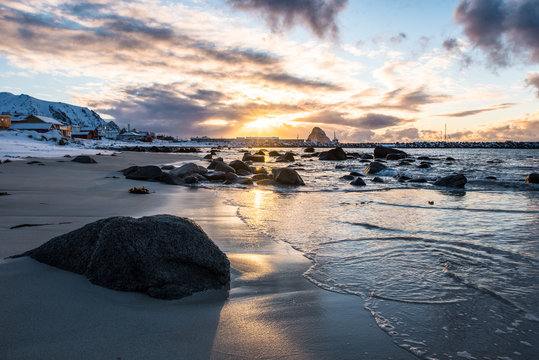 sunset over sea