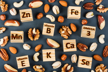 Microelements and vitamins in different types of nuts