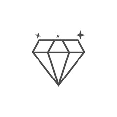 Diamond icon. Vector illustration, flat design.