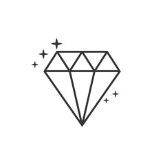 Fototapeta na wymiar Diamond icon. Vector illustration, flat design.