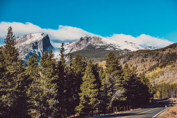 Highway at autumn in Colorado, USA.