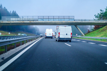 Traffic on Slovenian highway A1 between Maribor and Ljubljana