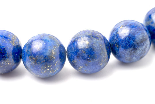 lapis lazuli bracelet isolated on white background.