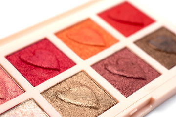 eye shadow palette on white background.