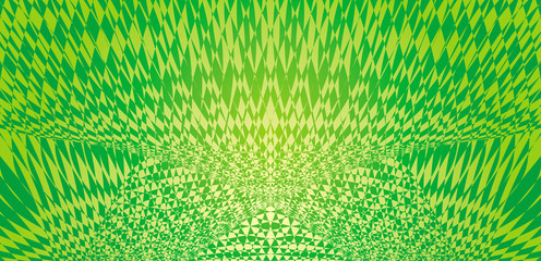 Geometric abstract artistic background in green and yellow colors. Vector graphics