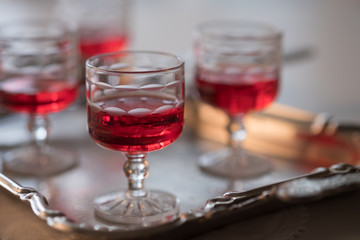 vintage aperitif in beautiful glasses