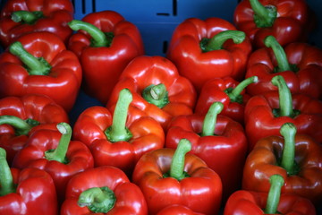 rote Paprika auf dem Wochenmarkt