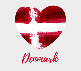 Denmark background with flag heart