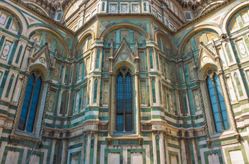 Florence Duomo Santa Maria Del Fiore Architectural Details Low Angle View