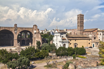 Fototapeta premium Летний вечер. Форум. Рим