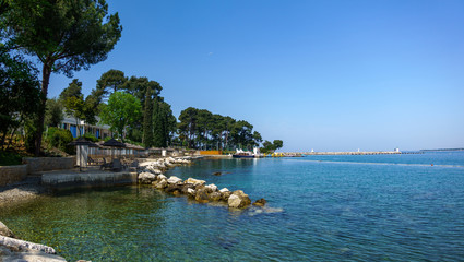 Fototapeta na wymiar Holiday resort on Adriatic beach, mediterranean