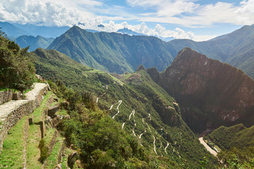 Fototapeta na wymiar Inca terraces in Machu Picchu