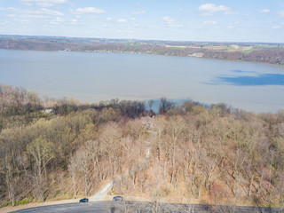 Aerial of Susquehanna River and Surrounding Area in Delta, Pennsylvania