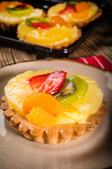 Mixed fruit tart.