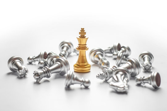 Chess game  win, Business success concept