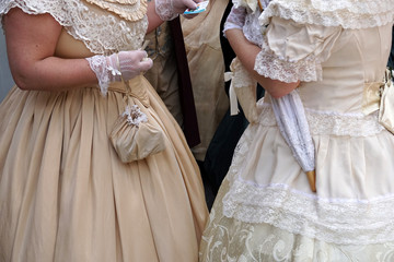 19 century dress close up detail