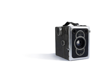 old retro camera zeiss ikon on white background