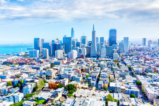 Aerial View of San Francisco Downtown Skyline