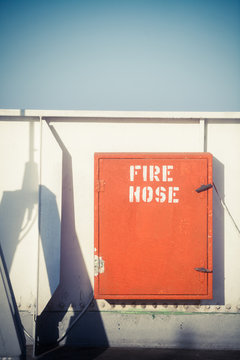 Fire hose on a ship