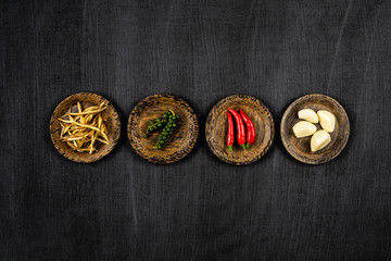 vegetable on blackboard background